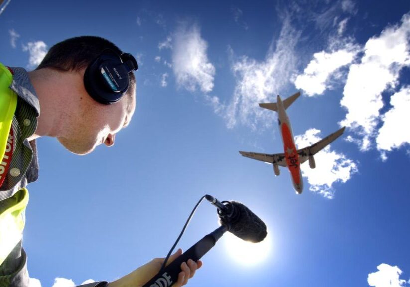 Lawrence English recording jet aircraft sounds near a runway in and around airport in Brisbane. A new community group says noise from the second runway is ruining lives. File Photo
