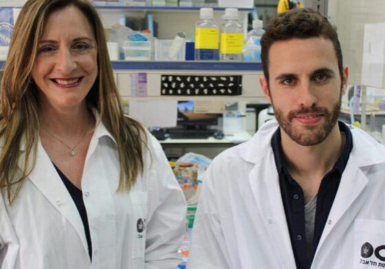 Tel Aviv University professor Karen Avraham and MD-PhD student Shahar Taiber. Photo courtesy of Tel Aviv University.